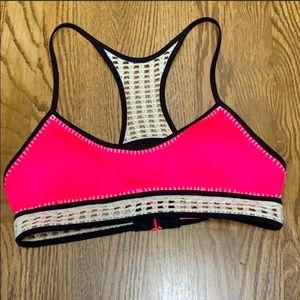 EUC Victoria’s Secret Crocheted Bikini Top in Size Medium in Fuchsia
